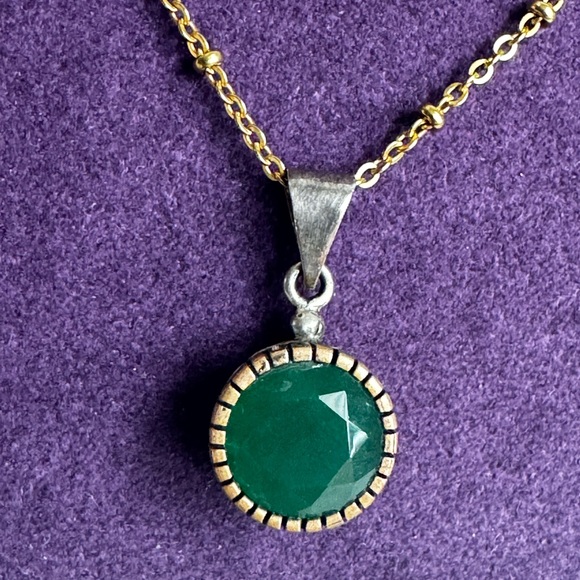 925 Sterling Silver  set of 3 vintage emerald earrings, ring & pendant - Picture 6 of 14